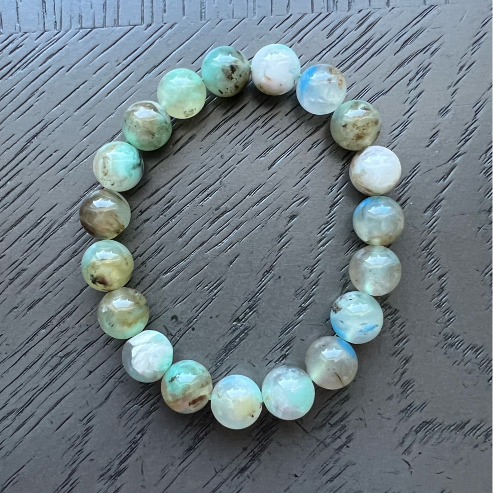 Azurite with quartz bracelet 11mm